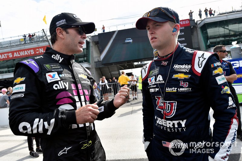Jimmie Johnson, Hendrick Motorsports, Chevrolet Camaro Ally and William Byron, Hendrick Motorsports, Chevrolet Camaro Liberty University