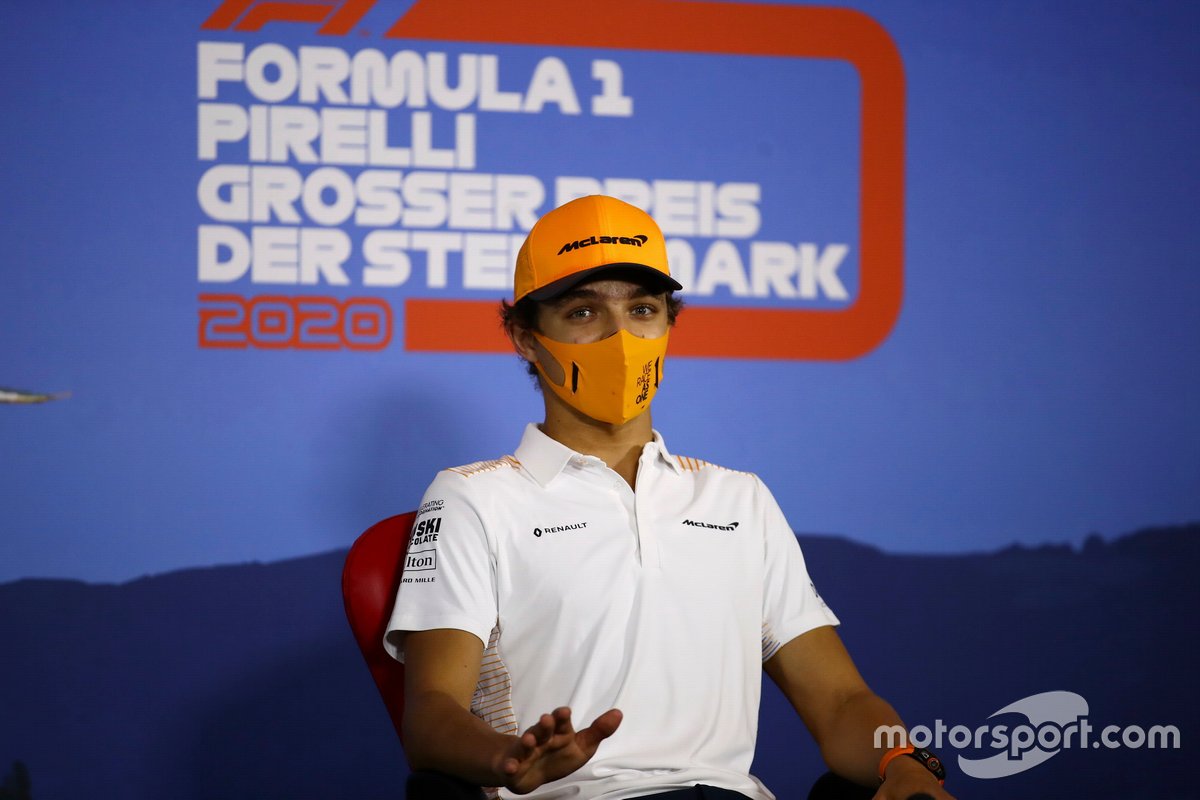 Lando Norris, McLaren in the press conference