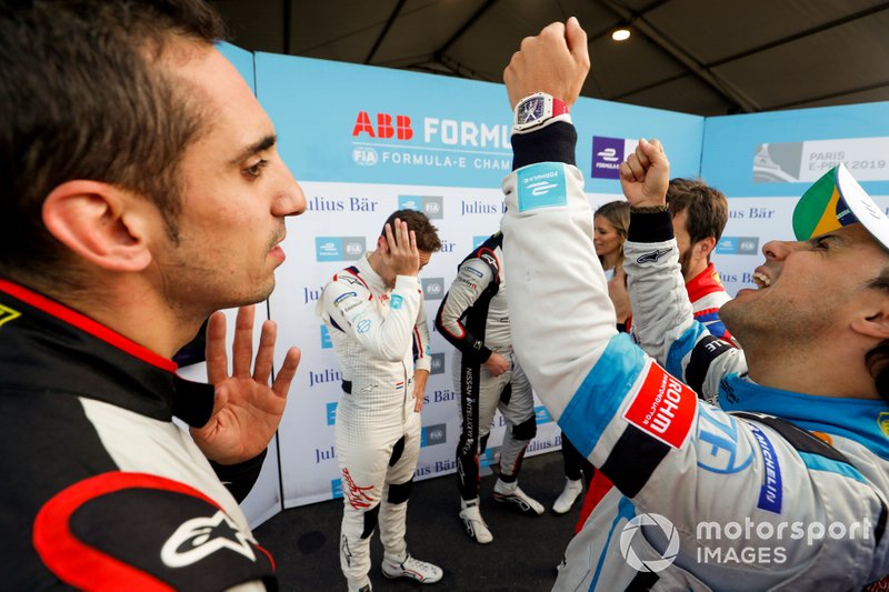 Sébastien Buemi, Nissan e.Dams, Felipe Massa, Venturi Formula E, in discussion after superpole