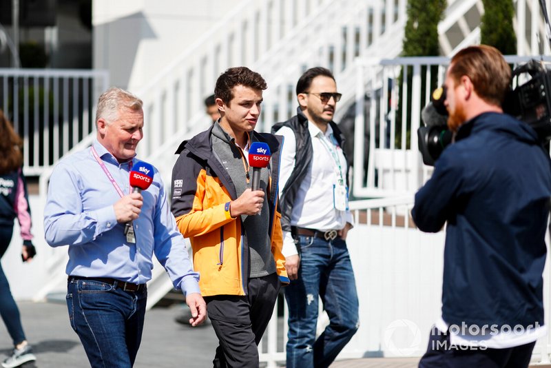 Johnny Herbert, Sky TV and Lando Norris, McLaren