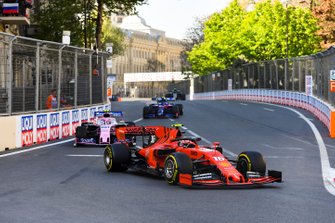 Charles Leclerc, Ferrari SF90, Lance Stroll, Racing Point RP19, en Alexander Albon, Toro Rosso STR14