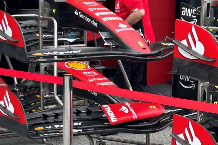Detalle del alerón delantero del Ferrari SF-23