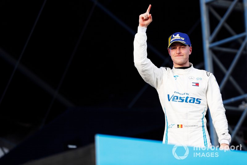 Stoffel Vandoorne, Mercedes Benz EQ, EQ Silver Arrow 01, celebrates on the podium