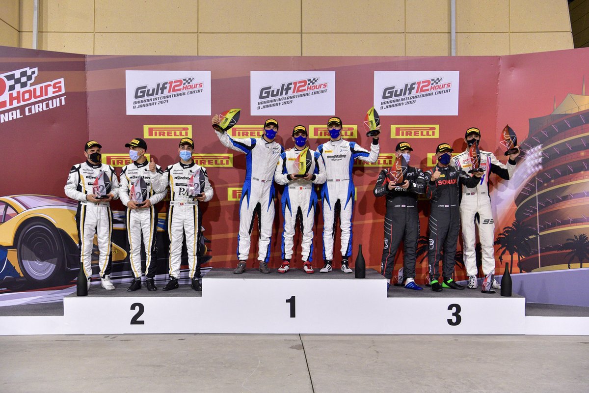 #33 2 Seas Motorsport, McLaren 720S GT3: Isa Bin Abdullah Alkhalifa, Ben Barnicoat, Martin Kodric, #67 Dinamic Motorsport, Porsche 911 GT3R: Roberto Pampanini, Mauro Calamia, Stefano Monaco, #3 Ram Racing, Mercedes-AMG GT3: John Loggie, Chris Froggatt, Callum MacLeod