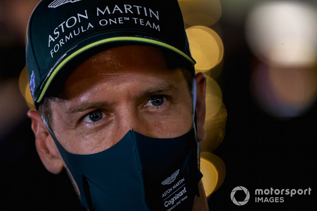 Sebastian Vettel, Aston Martin speaks to the media