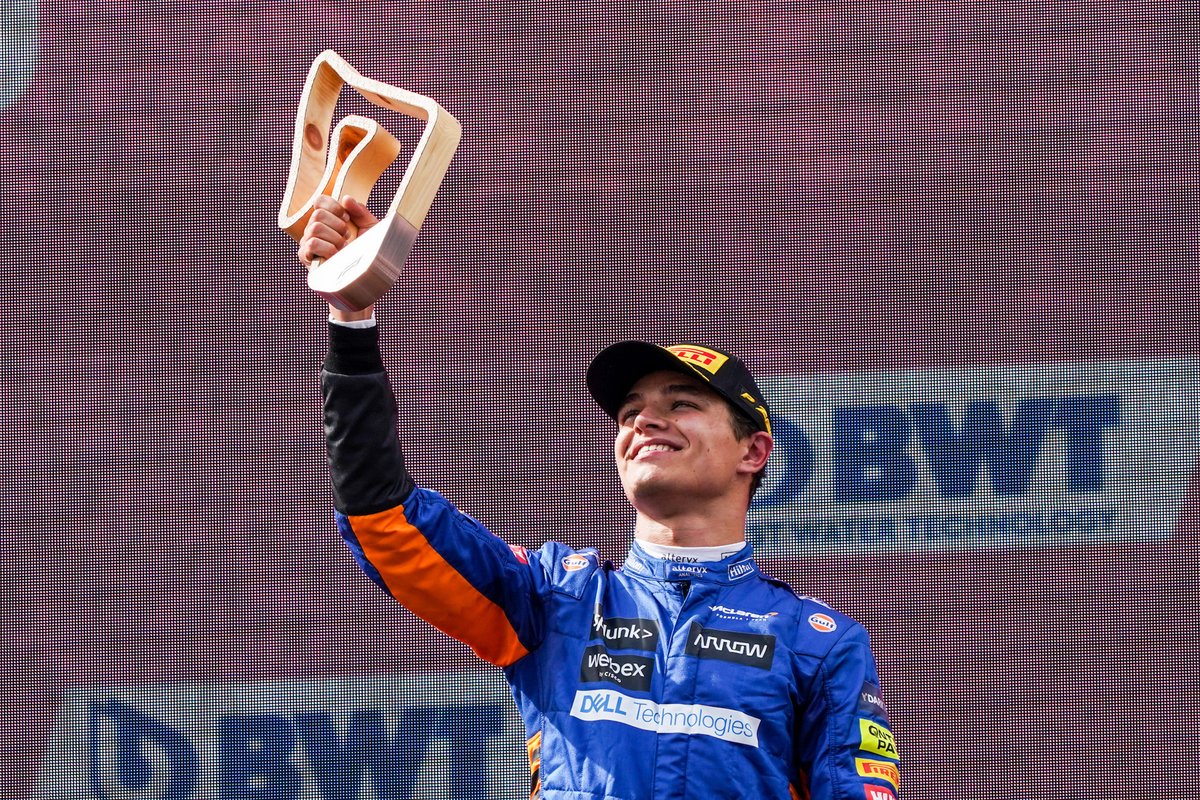 Podio: tercer lugar Lando Norris, McLaren