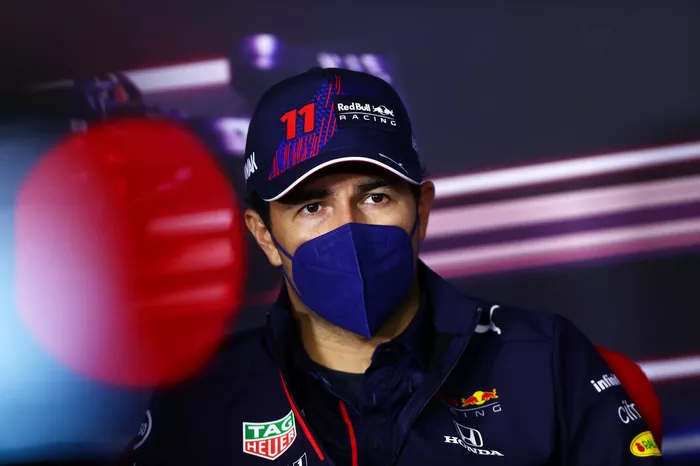 Sergio Pérez, Red Bull Racing durante la conferencia de prensa