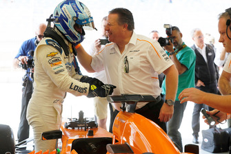 Jimmie Johnson in the McLaren and Zak Brown