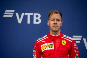 Sebastian Vettel, Ferrari on the podium