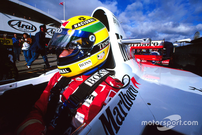 Ayrton Senna, McLaren Ford MP4/8, no GP do Japão de 1993