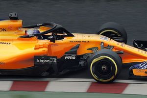 Fernando Alonso, McLaren MCL33 Renault, mit Logo von Coca-Cola am Auto