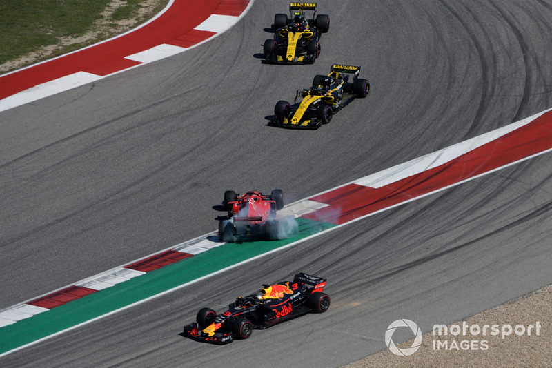 Sebastian Vettel, Ferrari SF71H, melintir