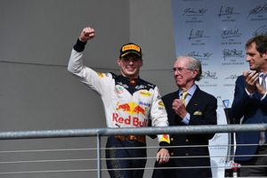 Max Verstappen, Red Bull Racing celebrates on the podium 