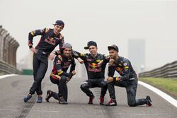 Daniel Ricciardo, Red Bull Racing, Daniil Kvyat, Red Bull Racing, Max Verstappen, Scuderia Toro Rosso and Carlos Sainz Jr., Scuderia Toro Rosso