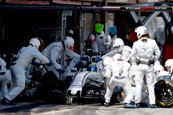 Felipe Massa, Williams FW38, makes a pit stop during the race