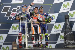 Podium: race winner Marc Marquez, Repsol Honda Team, second place Jorge Lorenzo, Yamaha Factory Raci