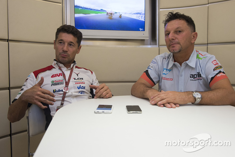 Lucio Cecchinello, Team LCR Honda director del equipo y Fausto Gresini, Aprilia Gresini Racing Team