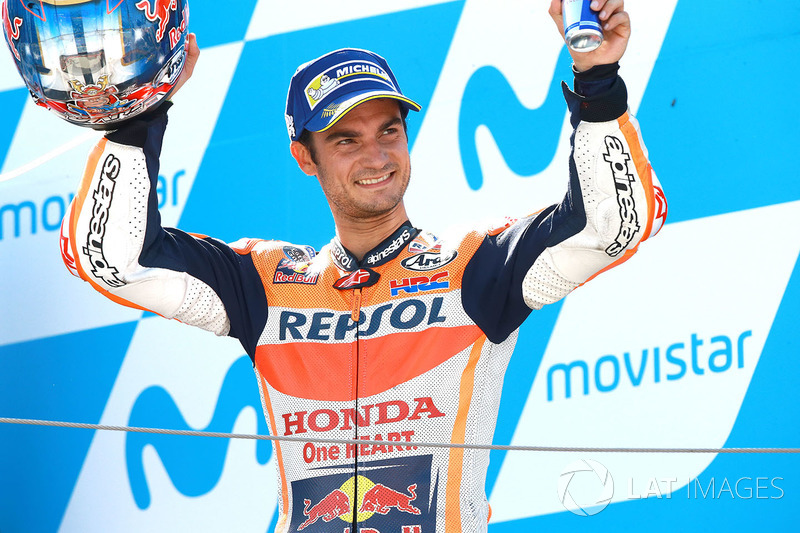 Podium: tweede plaats Dani Pedrosa, Repsol Honda Team