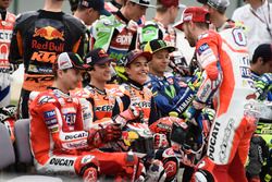 Andrea Dovizioso, Ducati Team; Dani Pedrosa, Repsol Honda Team; Marc Marquez, Repsol Honda Team