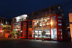 Ferrari motorhome at night