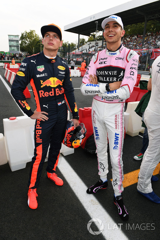 Max Verstappen, Red Bull Racing et Esteban Ocon, Sahara Force India F1