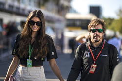 Fernando Alonso, McLaren, his girlfriend Linda Morselli