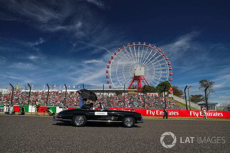 Lewis Hamilton, Mercedes AMG F1 en el desfile de pilotos