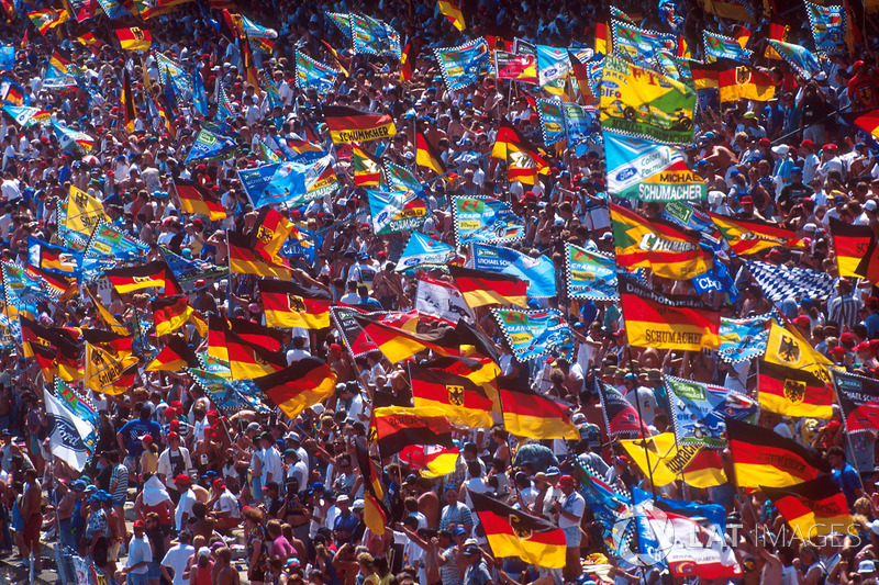 The fans were out in force to support there hero Michael Schumacher