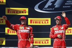 Podium: race winner Sebastian Vettel, Ferrari, second place Kimi Raikkonen, Ferrari