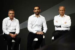 (L to R): Bob Bell, Renault Sport F1 Team Chief Technical Officer with Cyril Abiteboul, Renault Sport F1 Managing Director and Jerome Stoll, Renault Sport F1 President