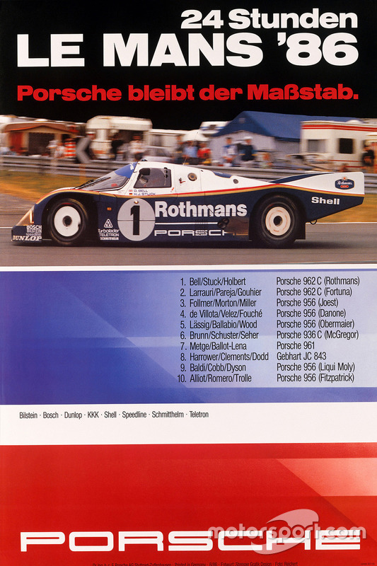 Poster: Porsche-Sieg bei den 24h Le Mans 1986