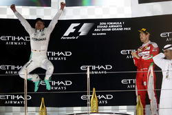 Second place Nico Rosberg, Mercedes AMG F1 celebrates his World Championship on the podium