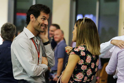 Mark Webber, Channel 4 Presenter with Natalie Pinkham, Sky Sports Presenter
