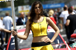 Grid girl of Nico Müller, Audi Sport Team Abt Sportsline, Audi RS 5 DTM