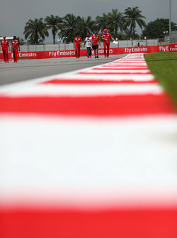 Sebastian Vettel, Ferrari walks the track