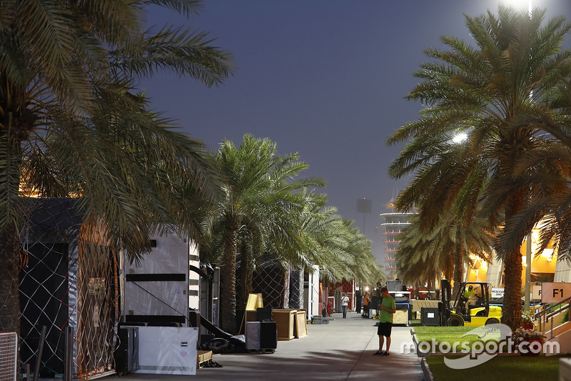 Teams pack equipment at the conclusion of Bahrain's two-day test