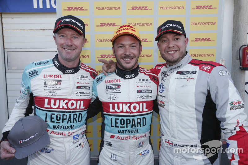 Qualifiche, top 3: Pole position per Jean-Karl Vernay, Audi Sport Leopard Lukoil Team Audi RS 3 LMS, secondo posto, Gordon Shedden, Audi Sport Leopard Lukoil Team Audi RS 3 LMS, terzo Rob Huff, Sébastien Loeb Racing Volkswagen Golf GTI TCR