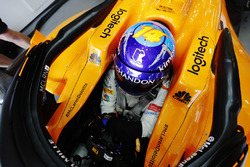 Fernando Alonso, McLaren, in his cockpit