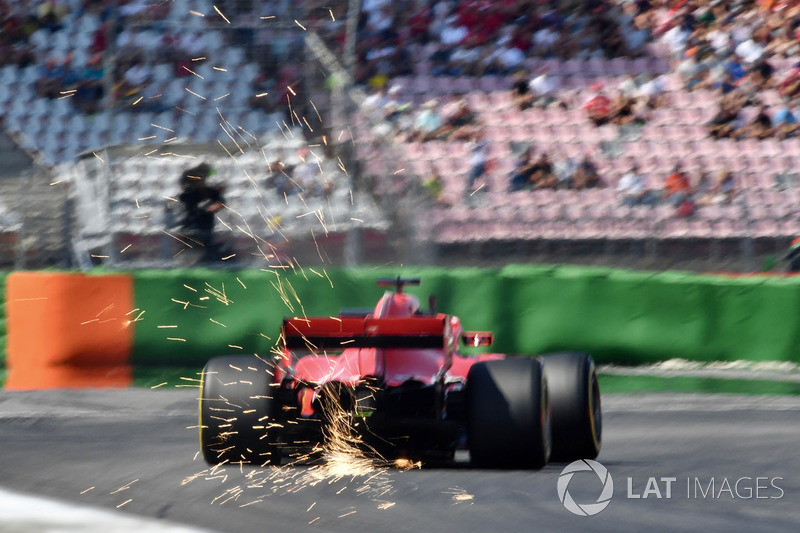4. Sebastian Vettel, Ferrari SF71H sparks