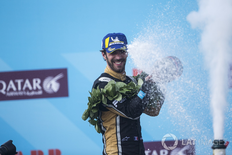 Jean-Eric Vergne, Techeetah, avec le champagne sur le podium