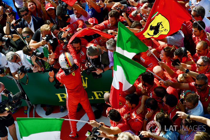 Sebastian Vettel, Ferrari celebrates