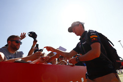 Max Verstappen, Red Bull Racing, signs autographs for fans