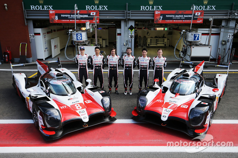 #8 Toyota Gazoo Racing Toyota TS050: Sébastien Buemi, Kazuki Nakajima, Fernando Alonso, #7 Toyota Gazoo Racing Toyota TS050: Mike Conway, Kamui Kobayashi, Jose Maria Lopez