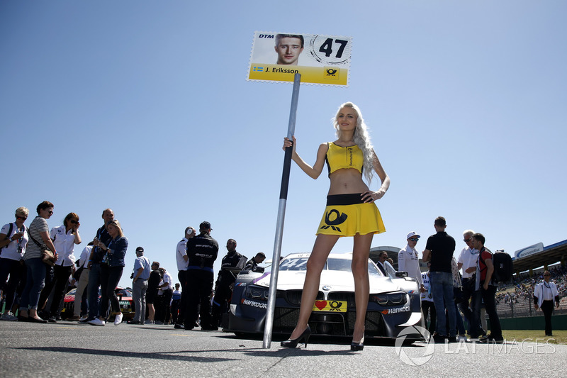 Grid girl of Joel Eriksson, BMW Team RBM, BMW M4 DTM