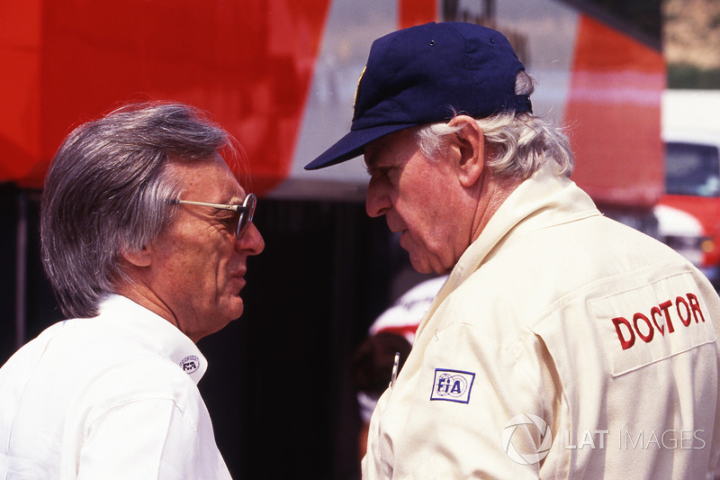 Bernie Ecclestone, and Sid Watkins, FIA Doctor