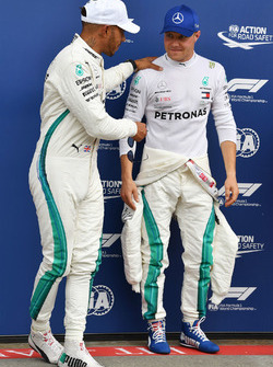 Lewis Hamilton, Mercedes-AMG F1 and Valtteri Bottas, Mercedes-AMG F1 in parc ferme