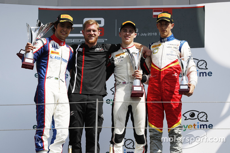 Podio: Pedro Piquet, Trident, Jake Hughes, ART Grand Prix, Leonardo Pulcini, Campos Racing