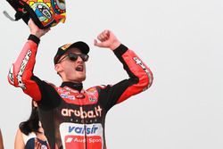 Podium: Race winnaar Chaz Davies, Aruba.it Racing-Ducati SBK Team