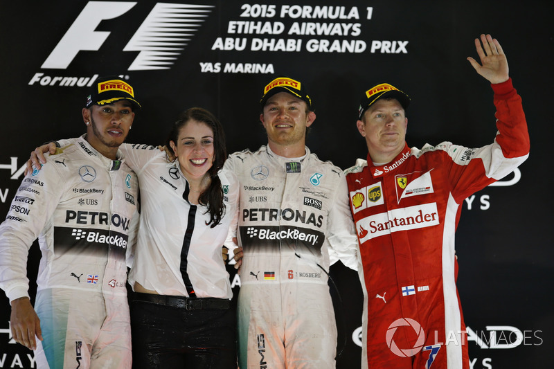 Podium: Race winner Nico Rosberg, Mercedes AMG, second place Lewis Hamilton, Mercedes AMG, third place Kimi Raikkonen, Ferrari