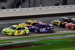 Ryan Blaney, Team Penske Ford Fusion, Darrell Wallace Jr., Richard Petty Motorsports Ford Fusion, and Joey Logano, Team Penske Ford Fusion